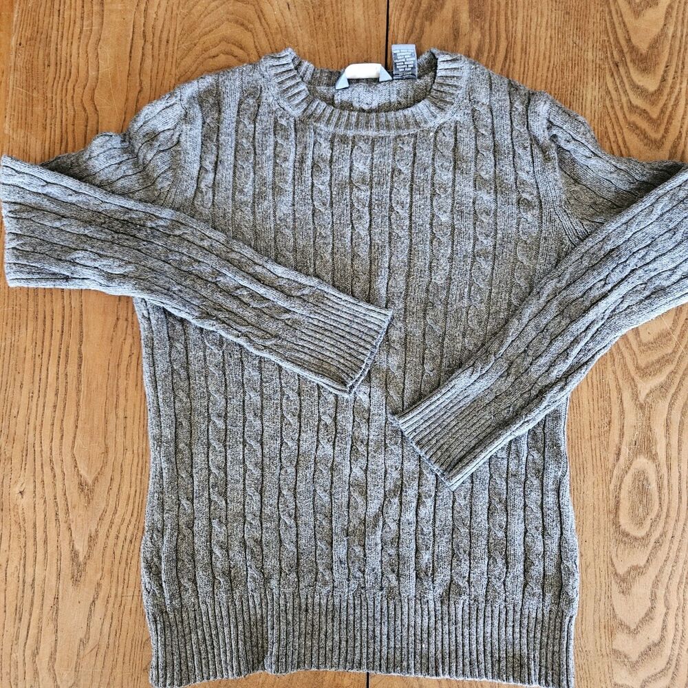 Hillard &‎ Hanson Cable Knit 4% Cashmere Medium Gray Sweater Cableknit Pullover